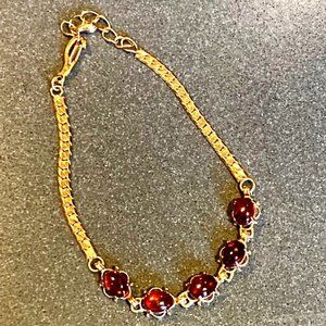 Fabulous faux gold & amber bracelet